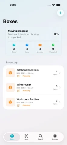 BoxNest Inventory App Store 产品界面 1
