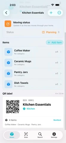 BoxNest Inventory App Store 产品界面 3