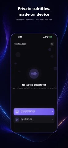 字幕匠:离线 AI 字幕 App Store 产品界面 1